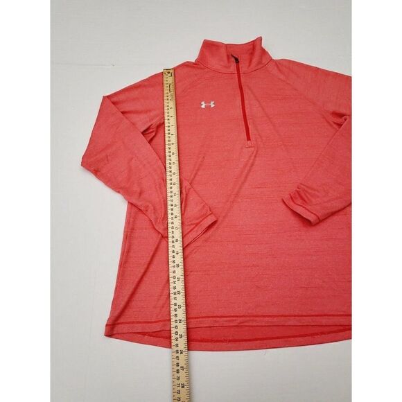 Under Armour Stripe Tech 1/4 Zip Top Womens Large Loose Heat Gear 1276211 - Picture 2 of 5